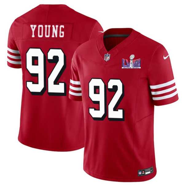 Men & Women & Youth San Francisco 49ers #92 Chase Young New Red 2024 F.U.S.E. Super Bowl LVIII Patch Vapor Untouchable Limited Jersey